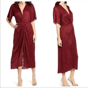 NWT All in Favor burgundy midi dress size medium M
